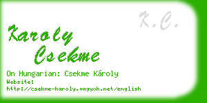 karoly csekme business card