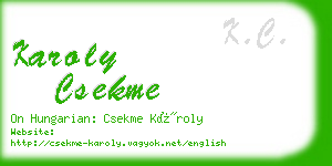 karoly csekme business card